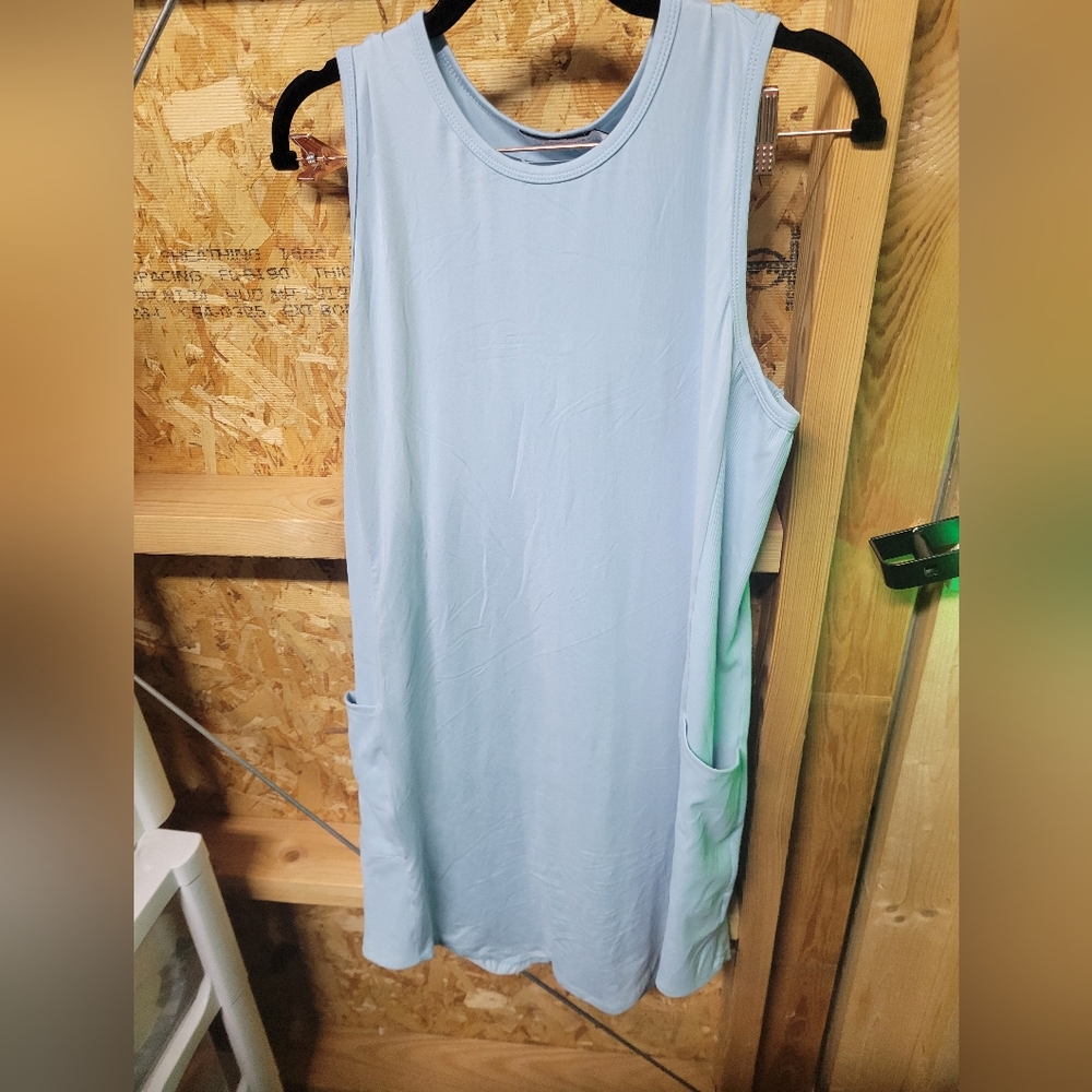 Sincerely Jules NWOT Light Blue‎ Sleeveless Dress with Pockets Size Large